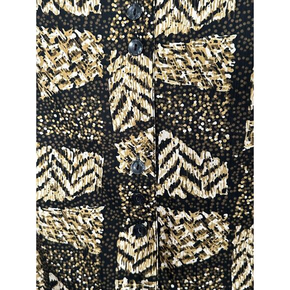 TR Bentley Plus Women’s Brown Black Beige Short Sleeve Button Up Top Size 18W - Picture 3 of 5